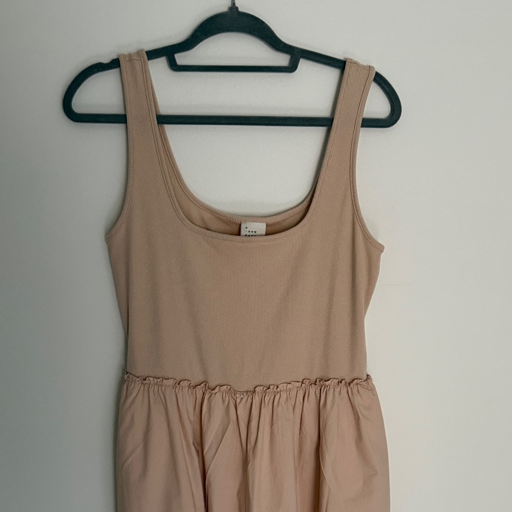 Sleeveless mixed media Tank Dress